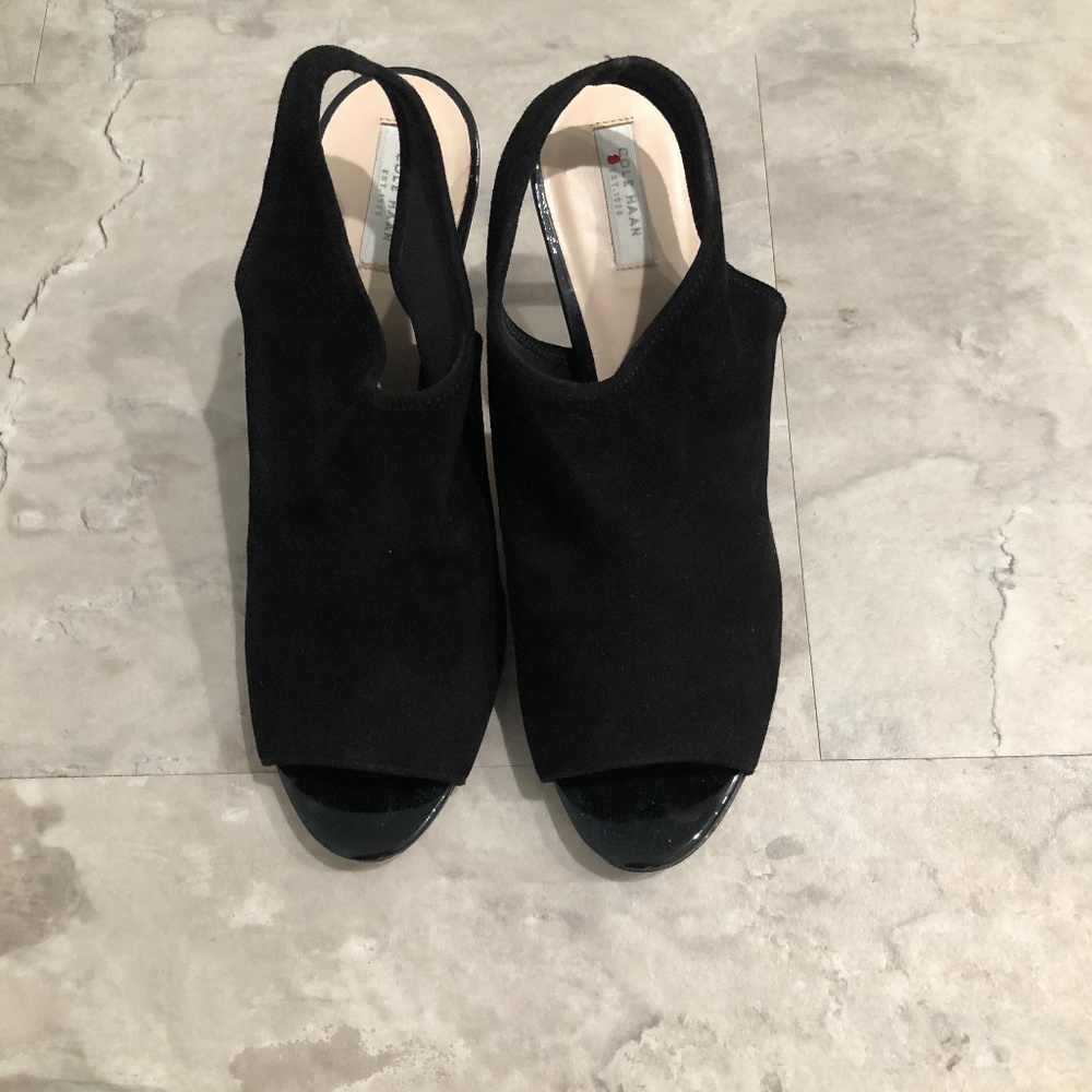 Cole Haan Black suede sexy pumps